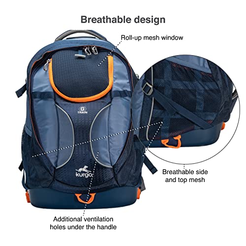 Kurgo G-Train - Dog Carrier Backpack for Small Pets - Cat & Dog Backpack for Hiking, Camping or Travel - Waterproof Bottom - Navy Blue