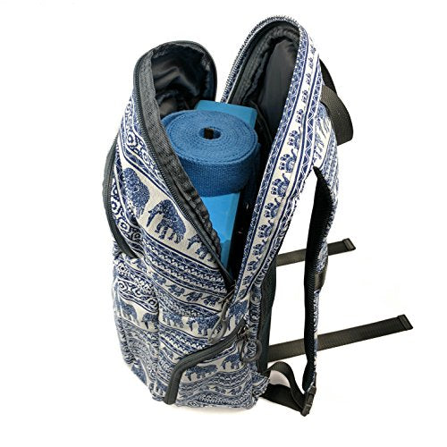 Kindfolk Yoga Mat Backpack Two Straps Patterned Canvas (Jubilee)