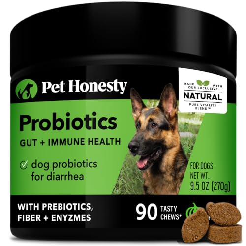 Pet Honesty Probiotics for Dogs - Digestive Enzymes Promotes Gut Health, Dog Probiotics for Diarrhea & Bowel Support, Immunity Health & Itch Relief, Prebiotics and Probiotics (Pumpkin 90 ct)
