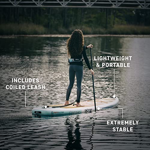Bote Wulf Inflatable Paddle Board, Stand Up Paddleboard with Accessories, Aluminum Paddle, iSUP Travel Bag, Paddle Board Pump, SUP Leash, Fin (10'4" Native Floral)