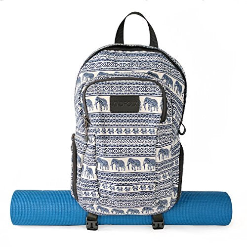 Kindfolk Yoga Mat Backpack Two Straps Patterned Canvas (Jubilee)