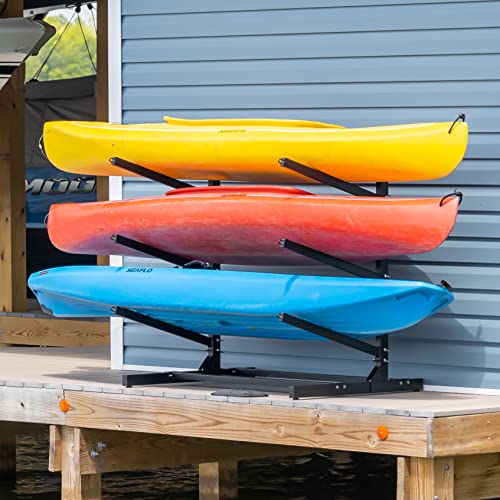 Teal Triangle Freestanding Kayak Storage Rack, Outdoor or Garage Storage, Paddleboard, SUP, Kayak or Surfboards