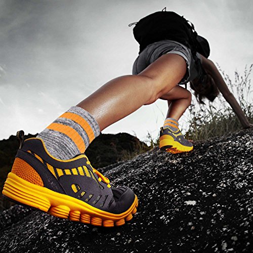 FEIDEER Women's Hiking Walking Socks, Multi-pack Outdoor Recreation Socks Wicking Cushion Crew Socks